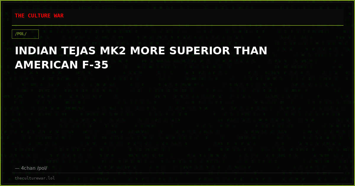 INDIAN TEJAS MK2 MORE SUPERIOR THAN AMERICAN F-35