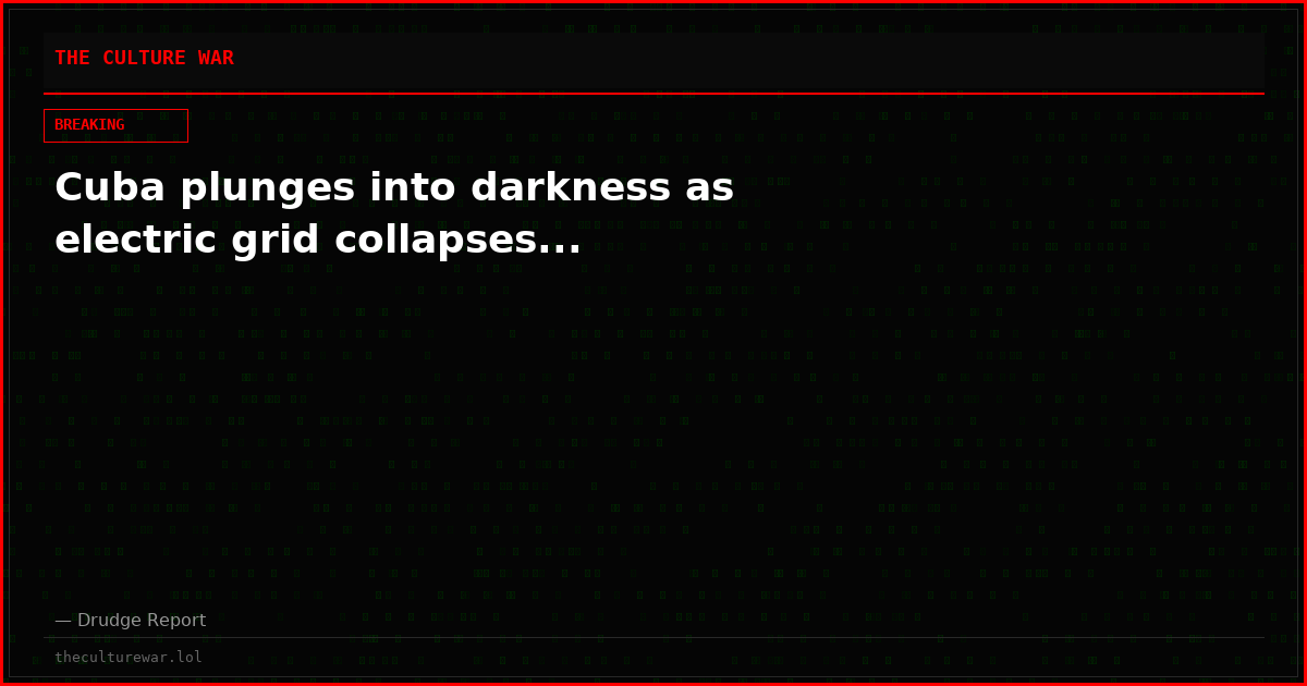 Cuba plunges into darkness as electric grid collapses...