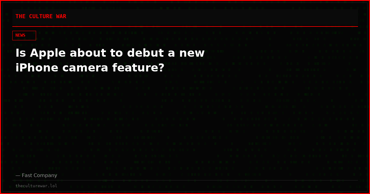 Is Apple about to debut a new iPhone camera feature?