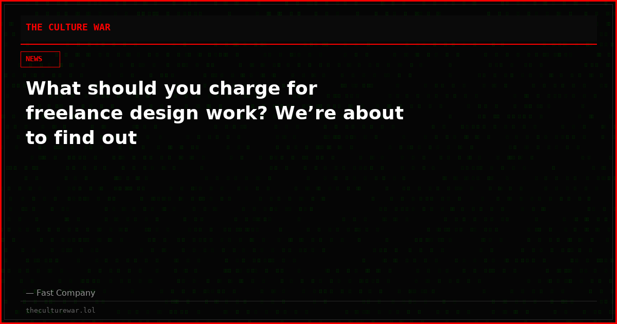 What should you charge for freelance design work? We’re about to find out