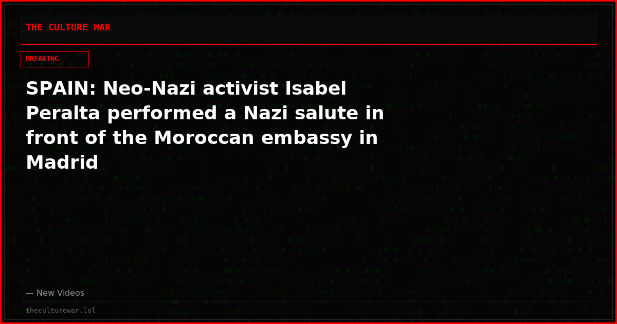 SPAIN: Neo-Nazi activist Isabel Peralta performed a Nazi salute in front of the Moroccan embassy in Madrid