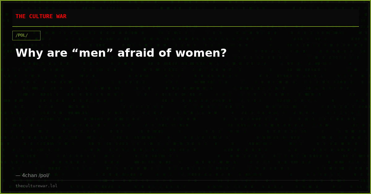 Why are “men” afraid of women?