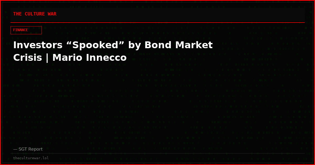 Investors “Spooked” by Bond Market Crisis | Mario Innecco