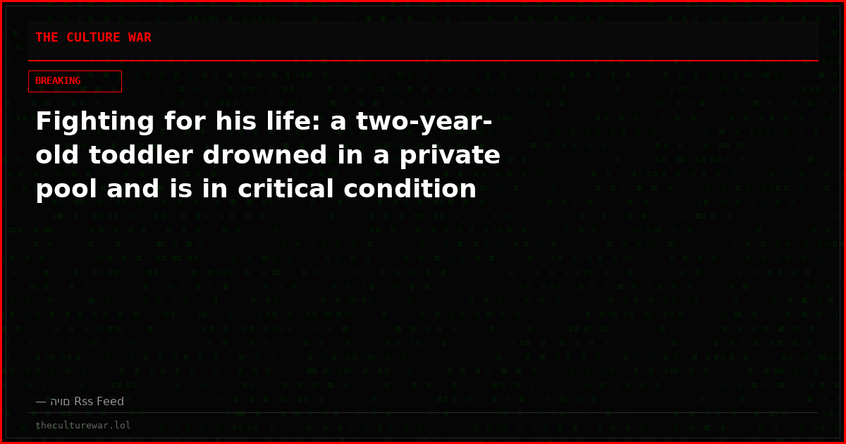 Fighting for his life: a two-year-old toddler drowned in a private pool and is in critical condition