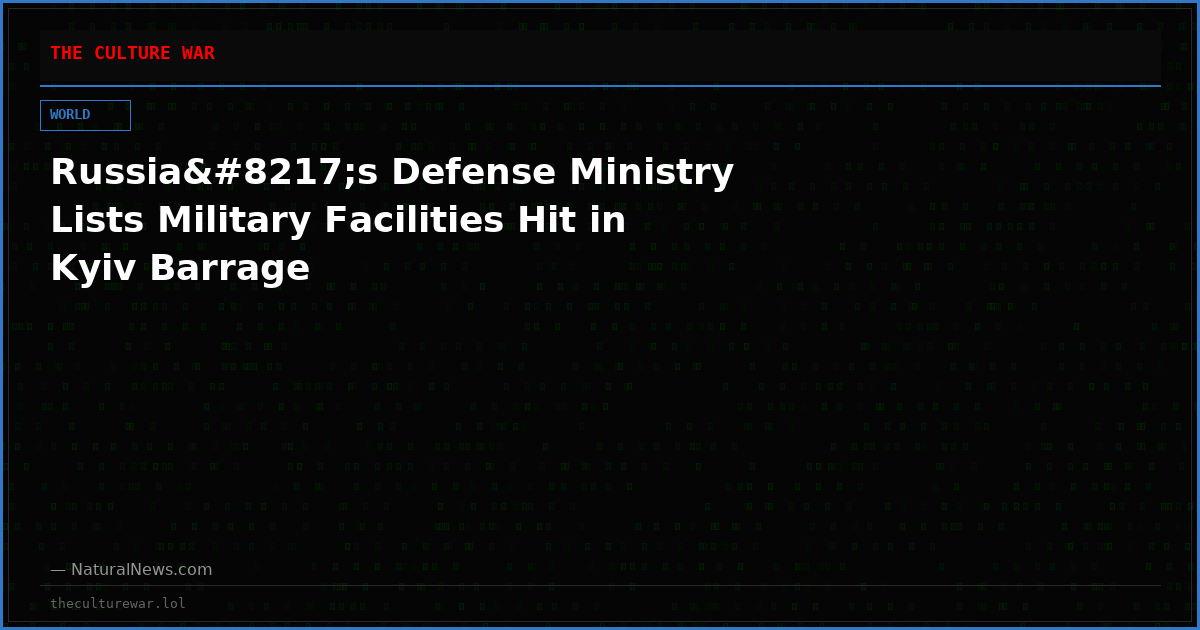 Russia’s Defense Ministry Lists Military Facilities Hit in Kyiv Barrage