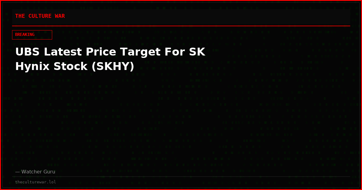 UBS Latest Price Target For SK Hynix Stock (SKHY)