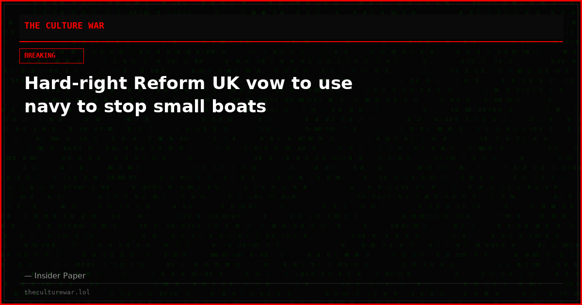 Hard-right Reform UK vow to use navy to stop small boats