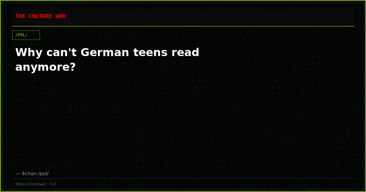 Why can't German teens read anymore?