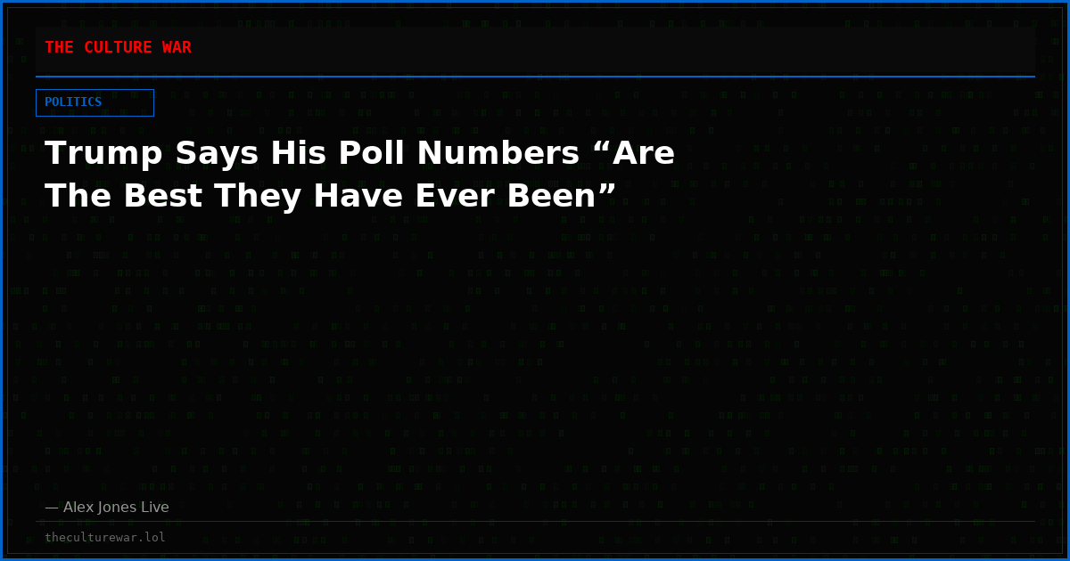 Trump Says His Poll Numbers “Are The Best They Have Ever Been”