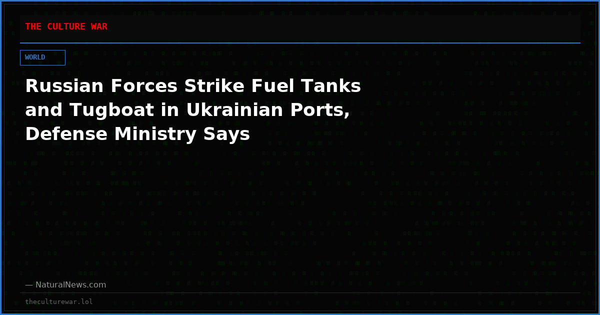 Russian Forces Strike Fuel Tanks and Tugboat in Ukrainian Ports, Defense Ministry Says