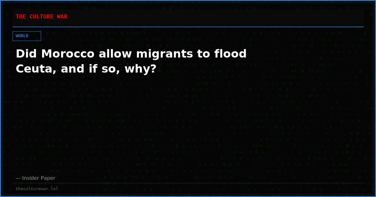 Did Morocco allow migrants to flood Ceuta, and if so, why?