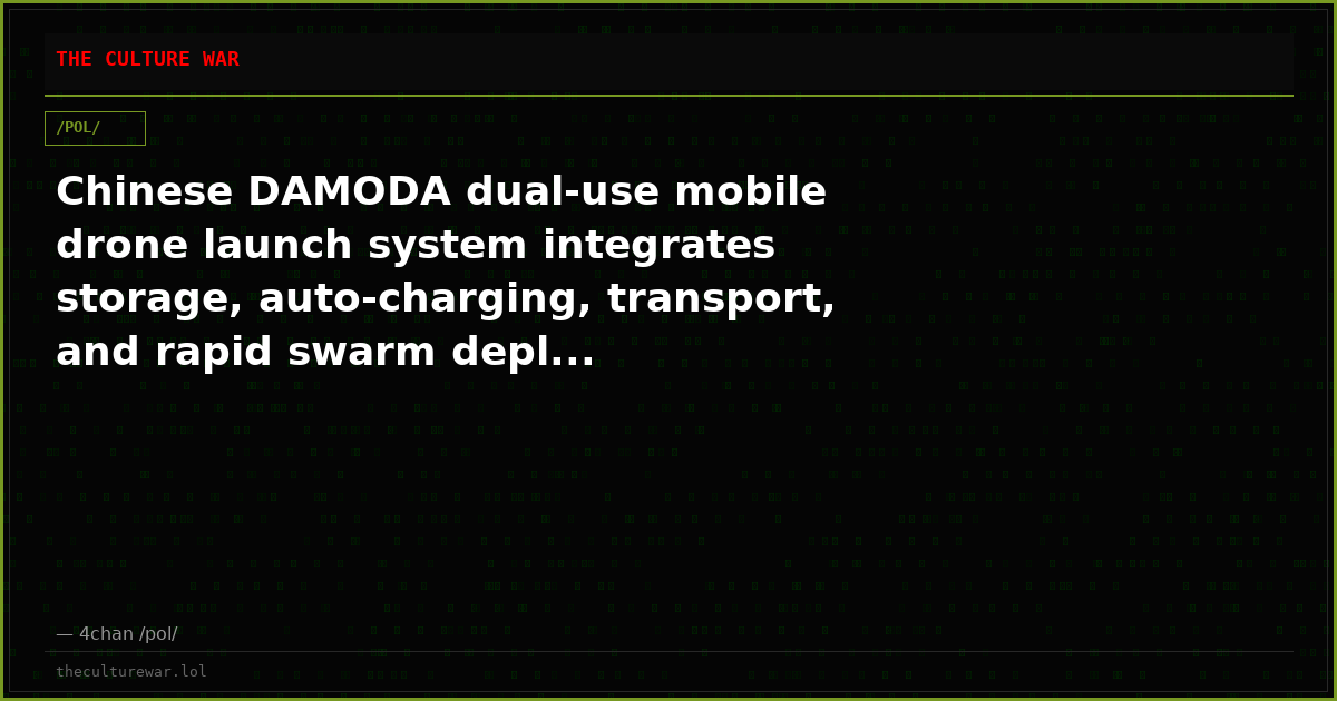 Chinese DAMODA dual-use mobile drone launch system integrates storage, auto-charging, transport, and rapid swarm depl...