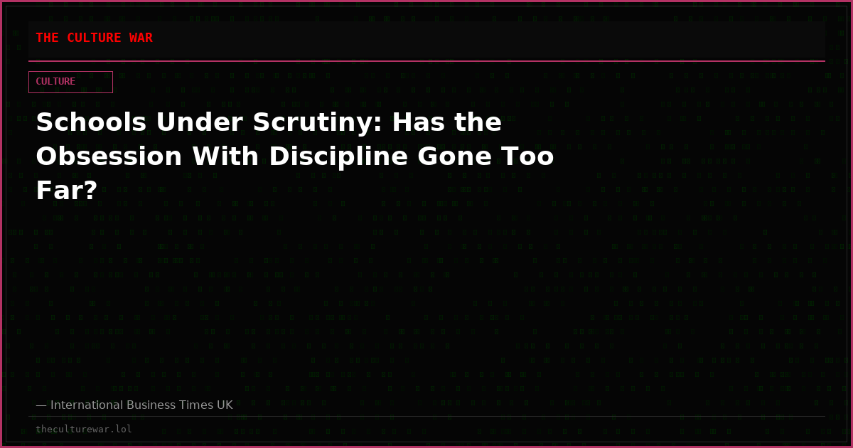 Schools Under Scrutiny: Has the Obsession With Discipline Gone Too Far?
