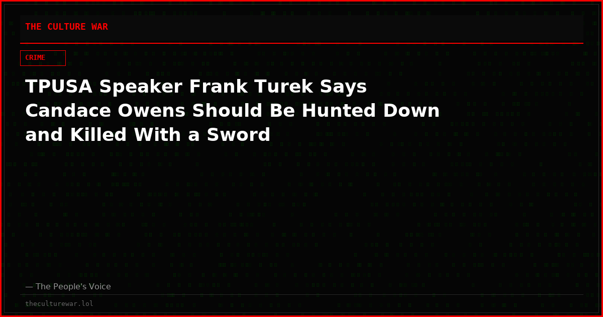 TPUSA Speaker Frank Turek Says Candace Owens Should Be Hunted Down and Killed With a Sword