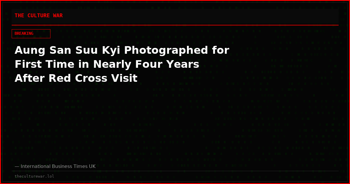 Aung San Suu Kyi Photographed for First Time in Nearly Four Years After Red Cross Visit