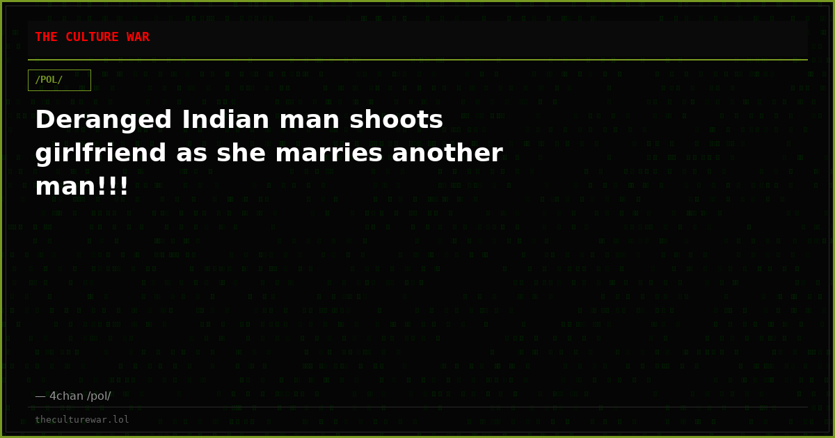 Deranged Indian man shoots girlfriend as she marries another man!!!