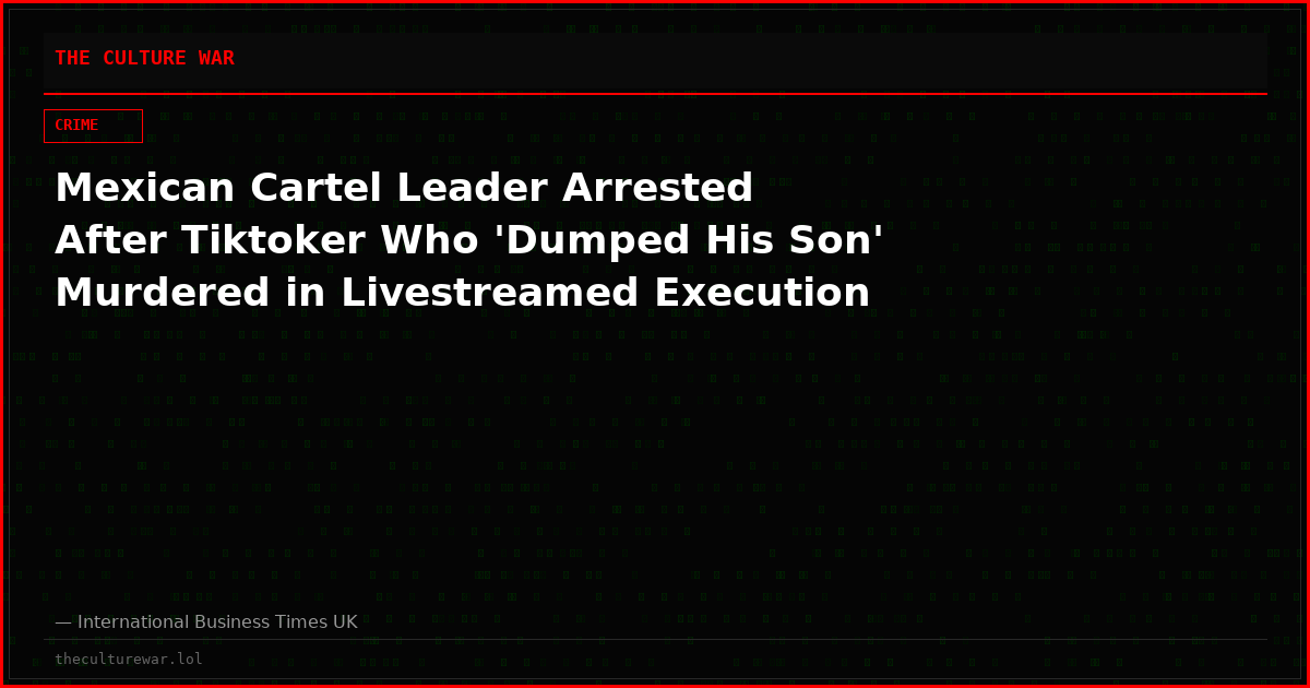 Mexican Cartel Leader Arrested After Tiktoker Who 'Dumped His Son' Murdered in Livestreamed Execution