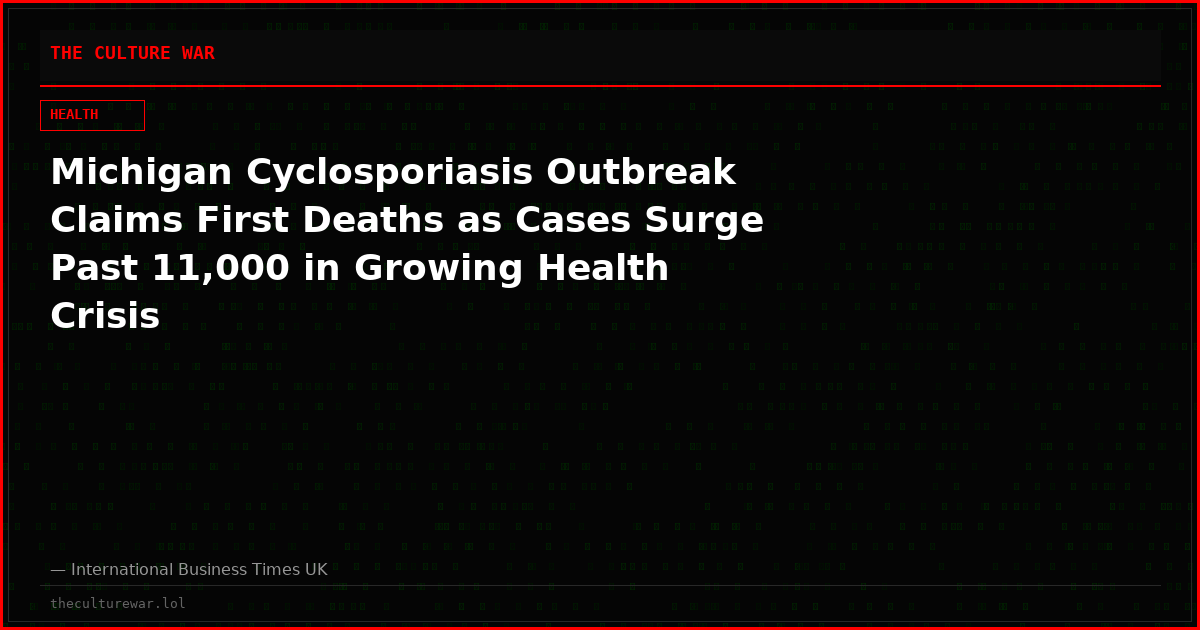 Michigan Cyclosporiasis Outbreak Claims First Deaths as Cases Surge Past 11,000 in Growing Health Crisis
