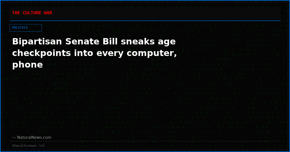 Bipartisan Senate Bill sneaks age checkpoints into every computer, phone