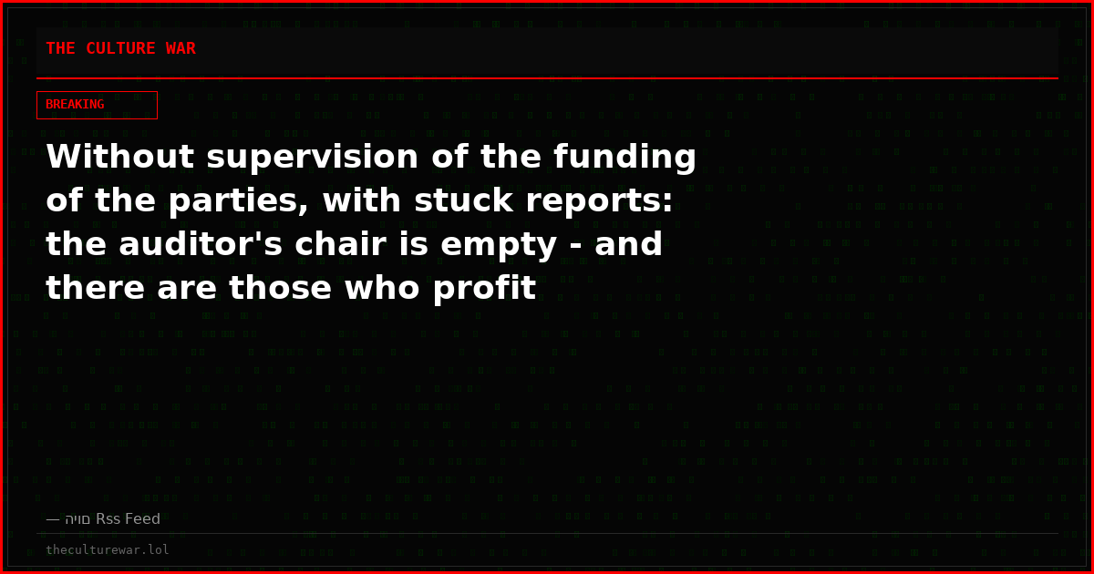 Without supervision of the funding of the parties, with stuck reports: the auditor's chair is empty - and there are those who profit
