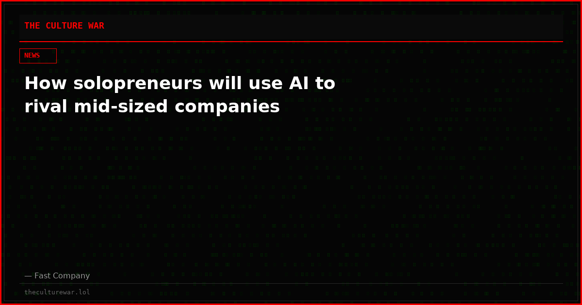 How solopreneurs will use AI to rival mid-sized companies