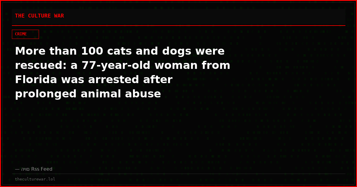 More than 100 cats and dogs were rescued: a 77-year-old woman from Florida was arrested after prolonged animal abuse