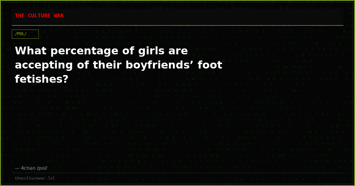 What percentage of girls are accepting of their boyfriends’ foot fetishes?
