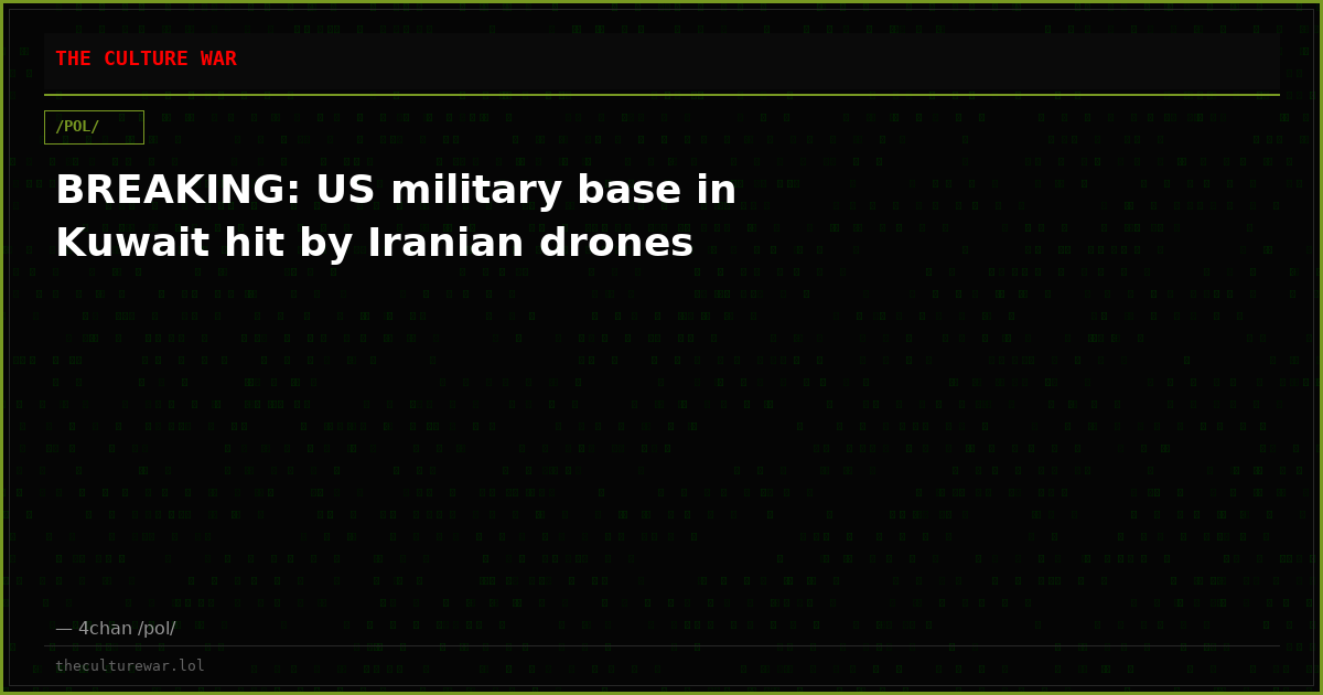 BREAKING: US military base in Kuwait hit by Iranian drones