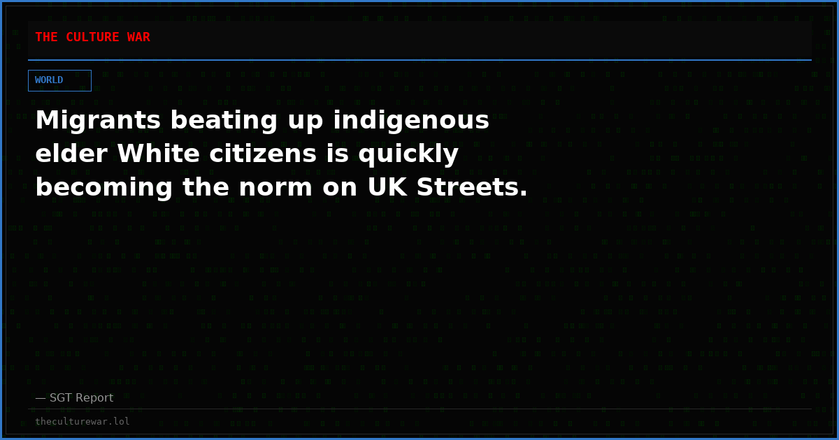 Migrants beating up indigenous elder White citizens is quickly becoming the norm on UK Streets.