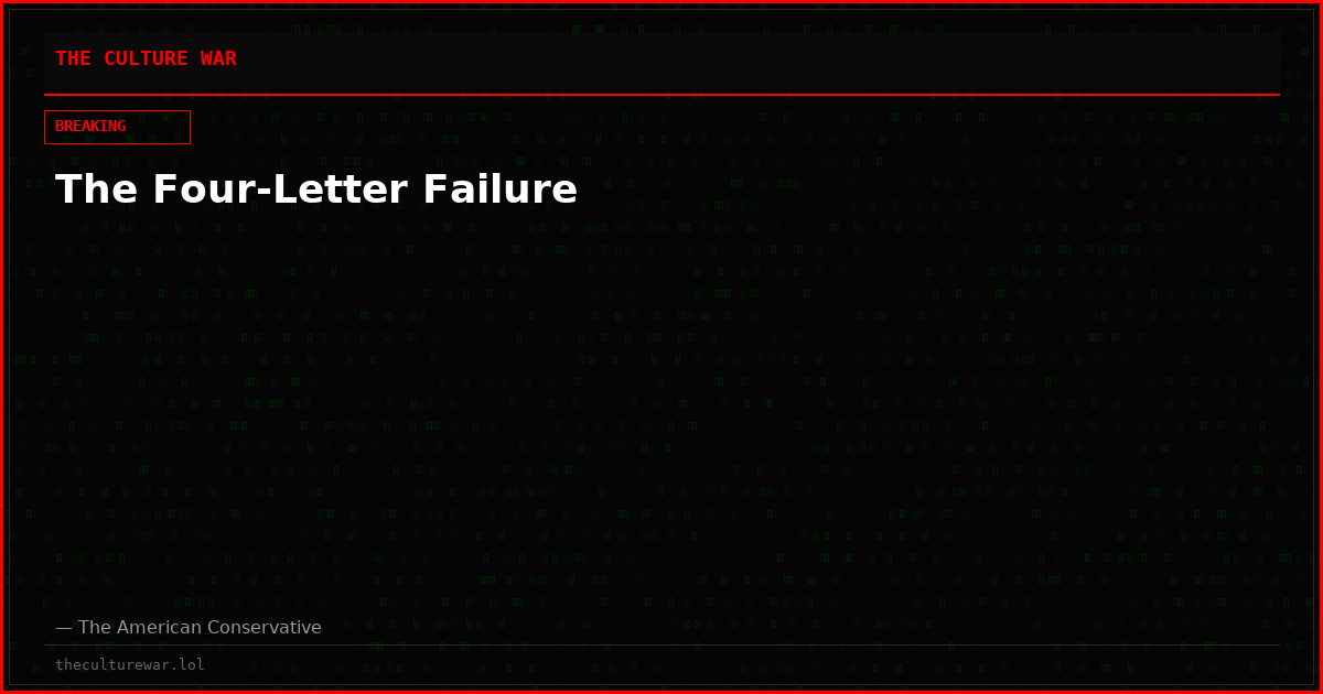 The Four-Letter Failure