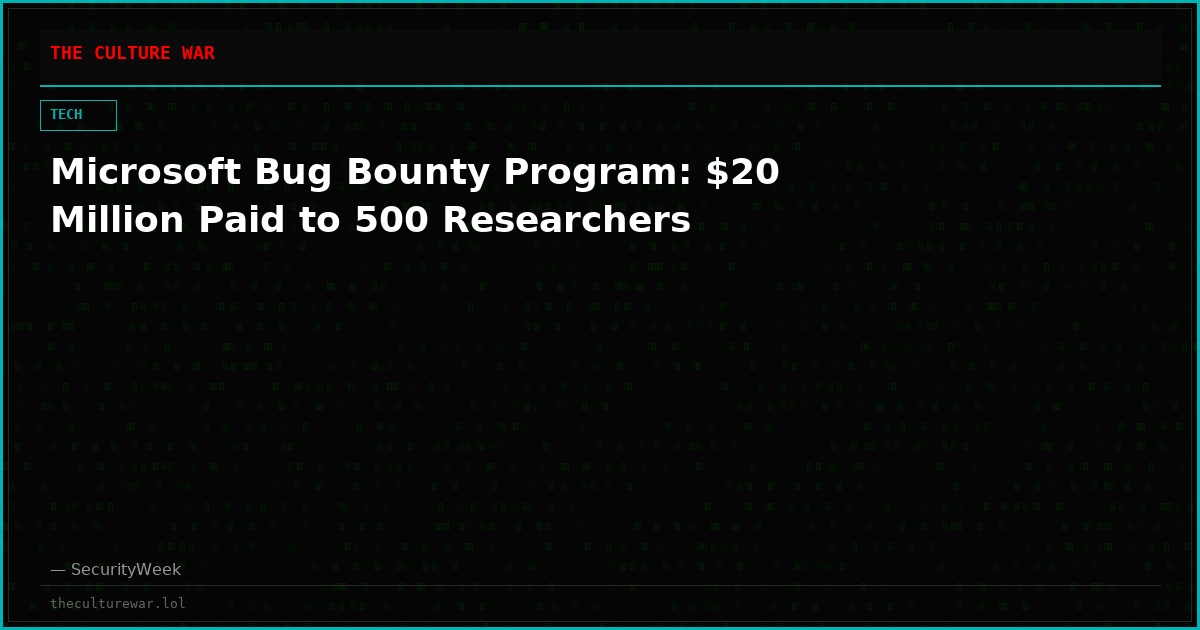 Microsoft Bug Bounty Program: $20 Million Paid to 500 Researchers