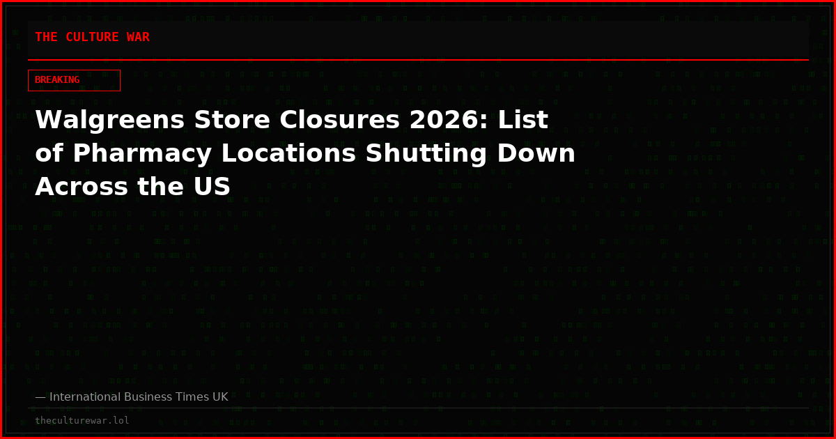 Walgreens Store Closures 2026: List of Pharmacy Locations Shutting Down Across the US