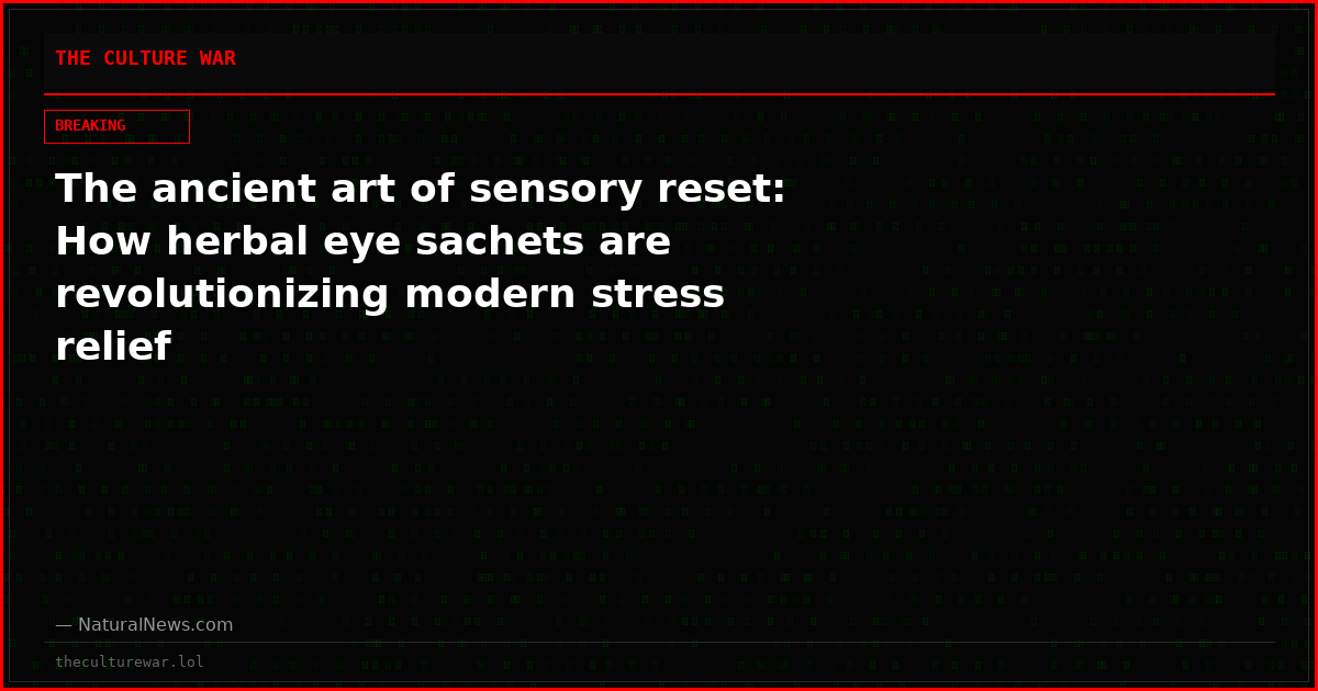 The ancient art of sensory reset: How herbal eye sachets are revolutionizing modern stress relief