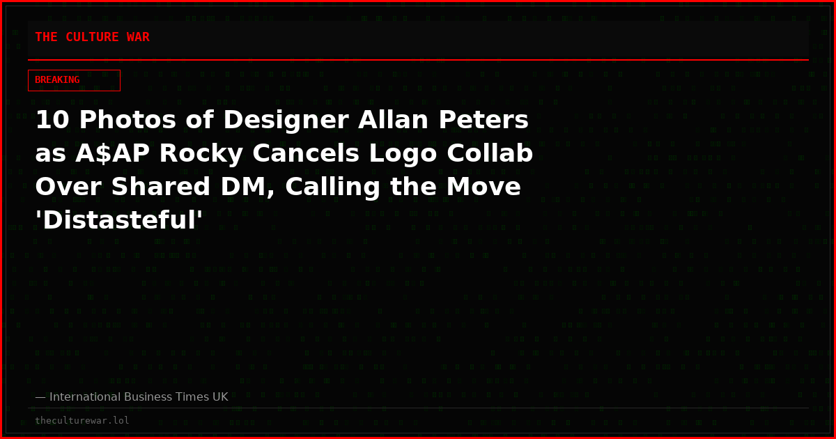 10 Photos of Designer Allan Peters as A$AP Rocky Cancels Logo Collab Over Shared DM, Calling the Move 'Distasteful'