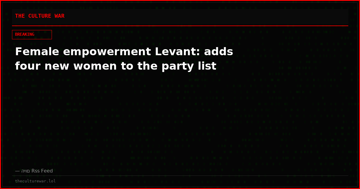 Female empowerment Levant: adds four new women to the party list