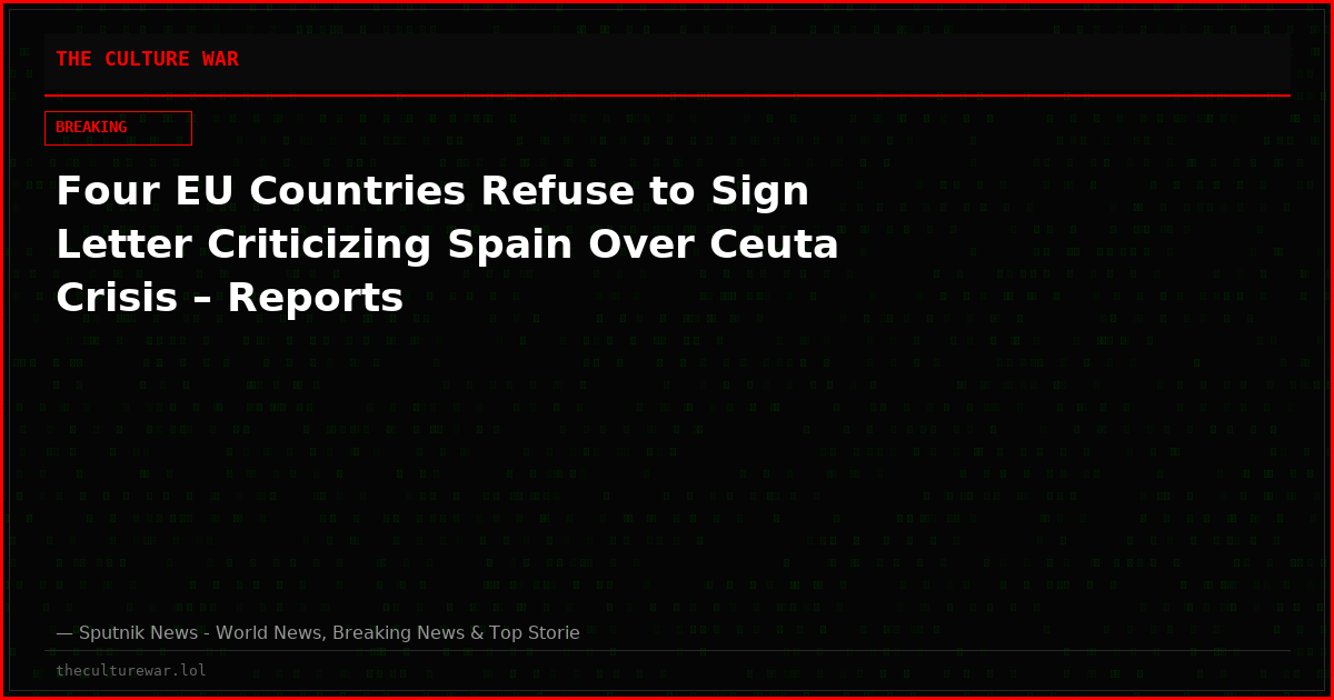 Four EU Countries Refuse to Sign Letter Criticizing Spain Over Ceuta Crisis – Reports
