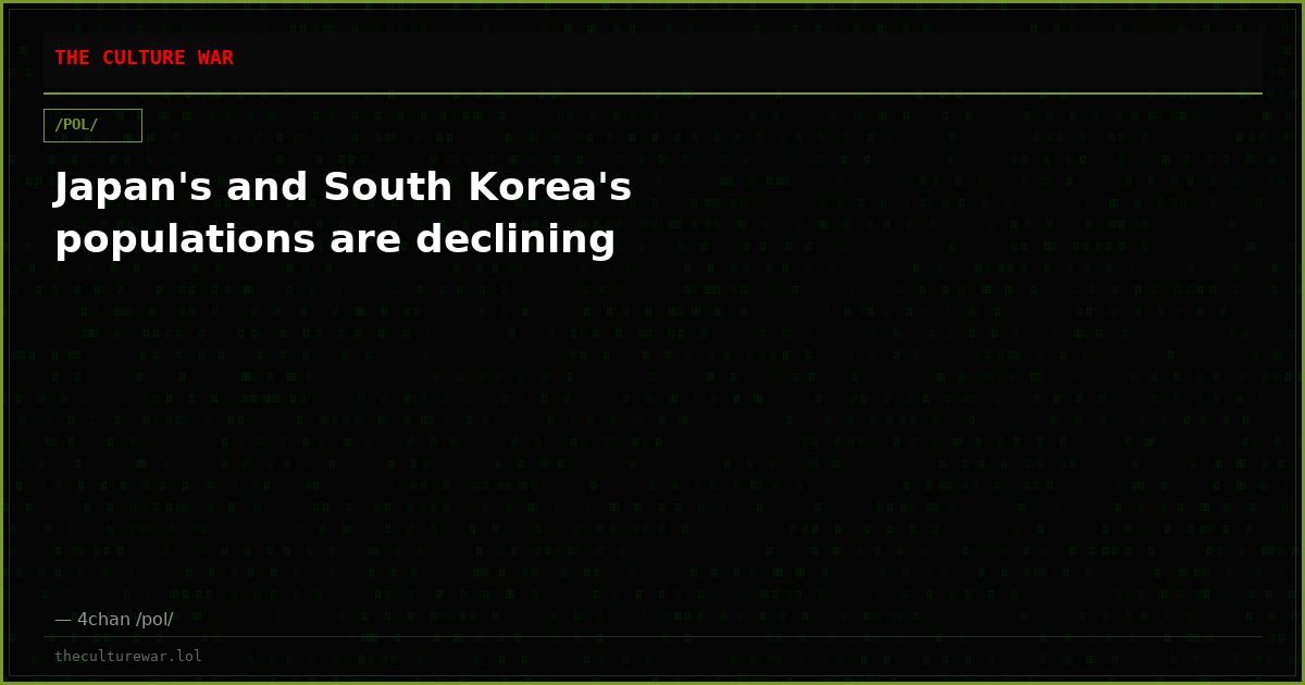 Japan's and South Korea's populations are declining