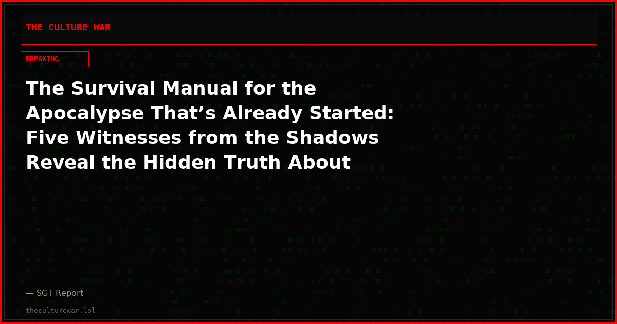 The Survival Manual for the Apocalypse That’s Already Started: Five Witnesses from the Shadows Reveal the Hidden Truth About Civilization’s Collapse