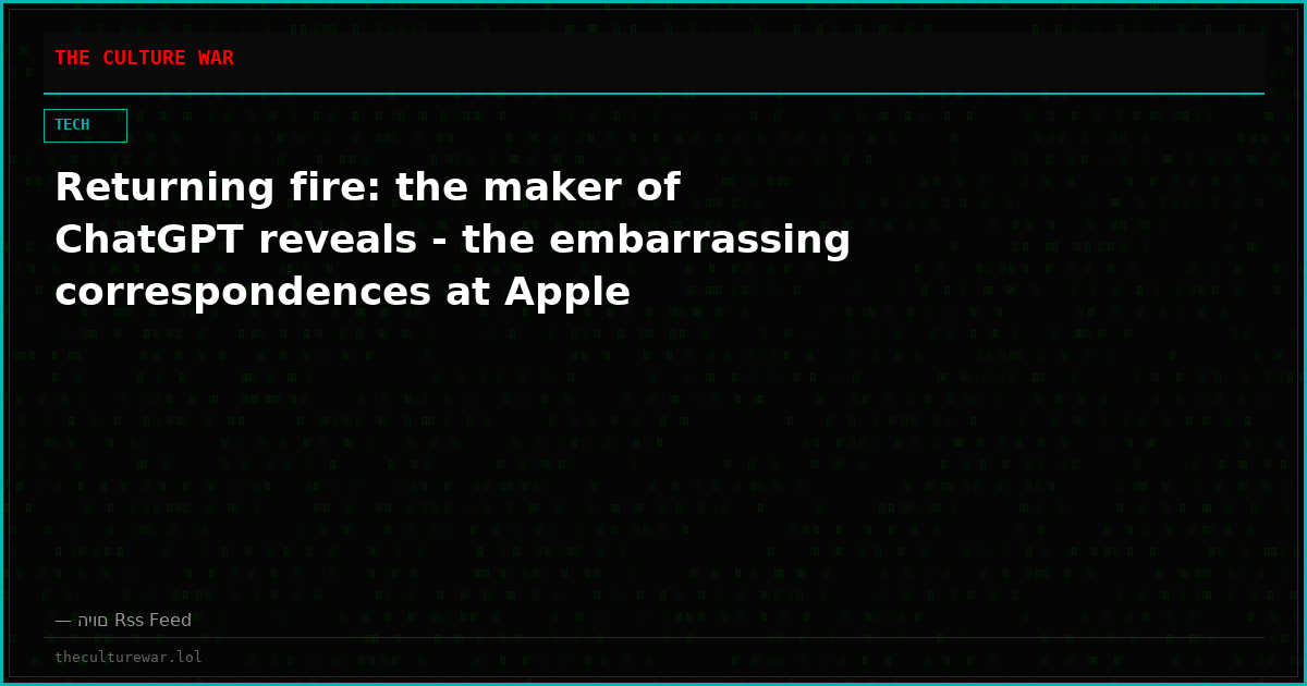 Returning fire: the maker of ChatGPT reveals - the embarrassing correspondences at Apple