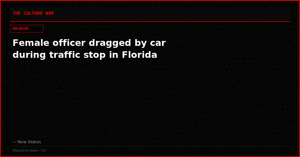 Female officer dragged by car during traffic stop in Florida