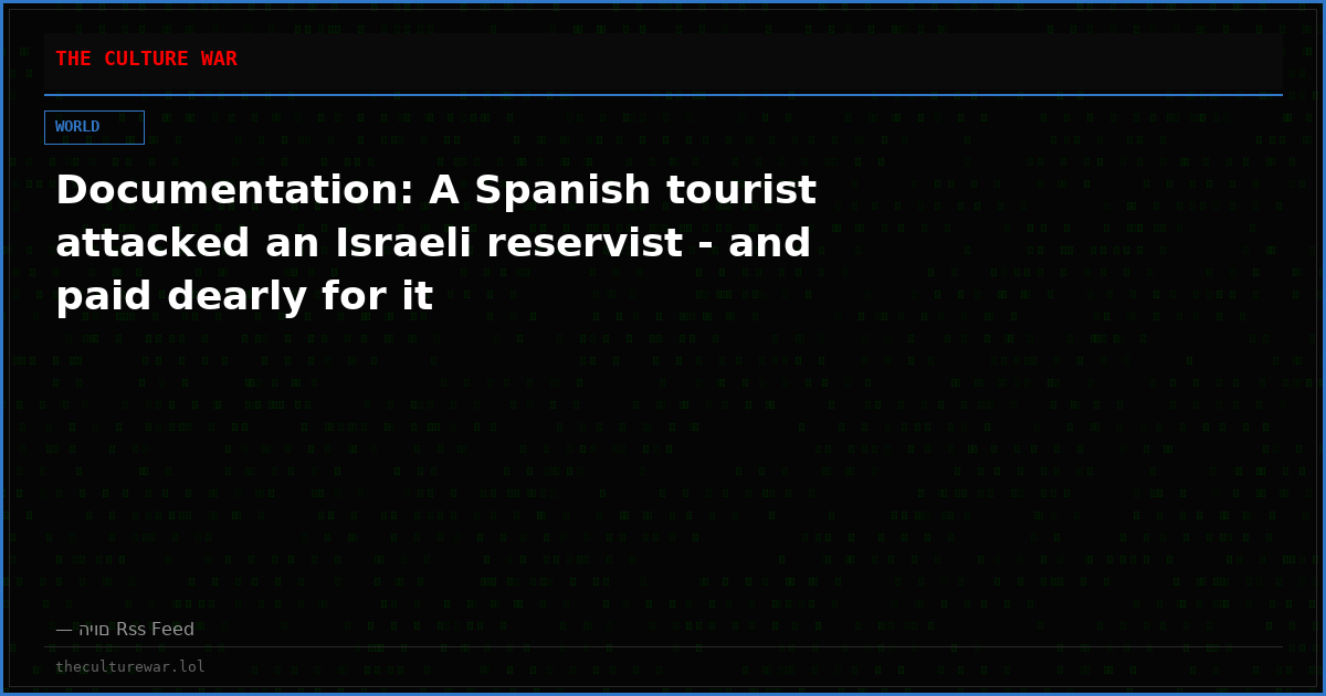 Documentation: A Spanish tourist attacked an Israeli reservist - and paid dearly for it