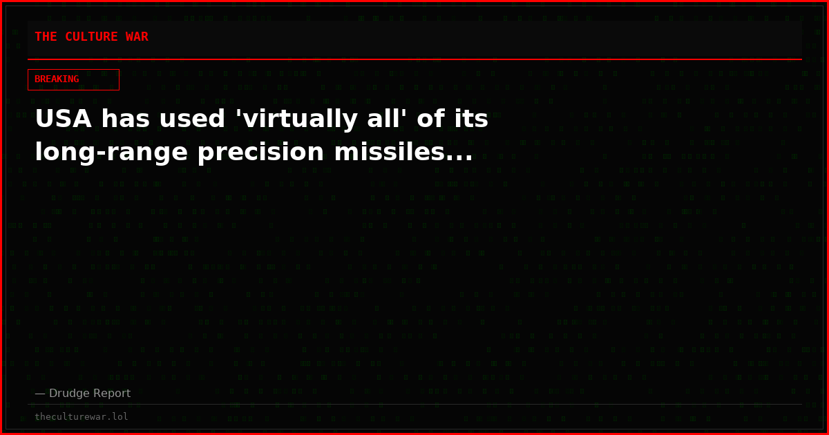 USA has used 'virtually all' of its long-range precision missiles...