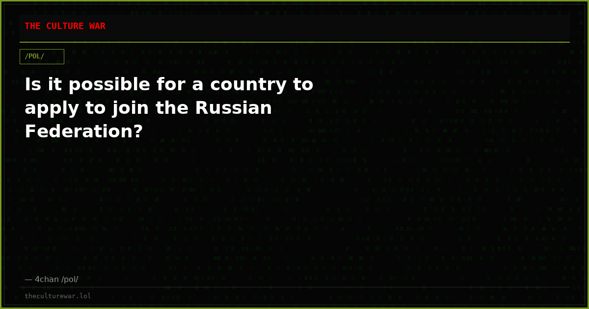 Is it possible for a country to apply to join the Russian Federation?