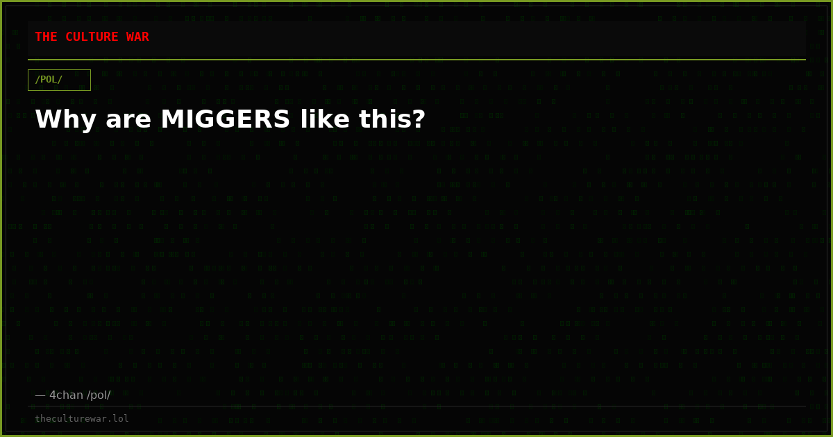 Why are MIGGERS like this?