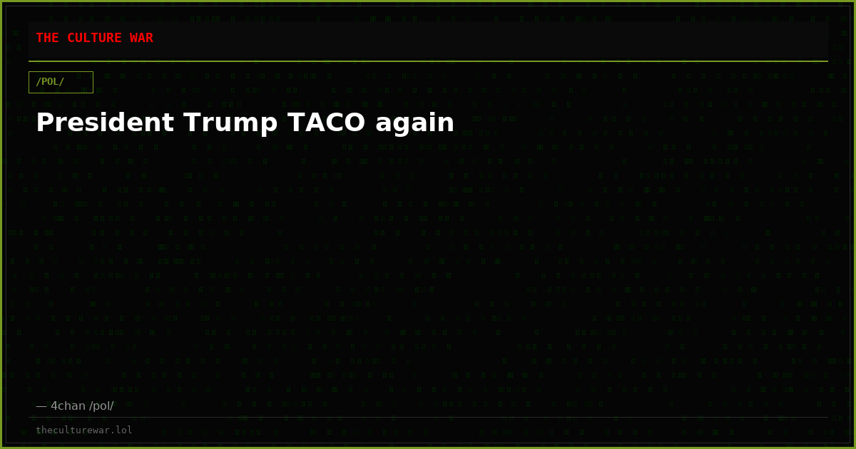 President Trump TACO again