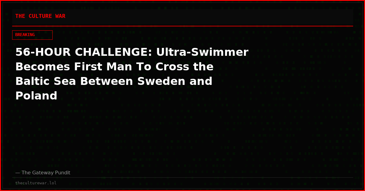 56-HOUR CHALLENGE: Ultra-Swimmer Becomes First Man To Cross the Baltic Sea Between Sweden and Poland