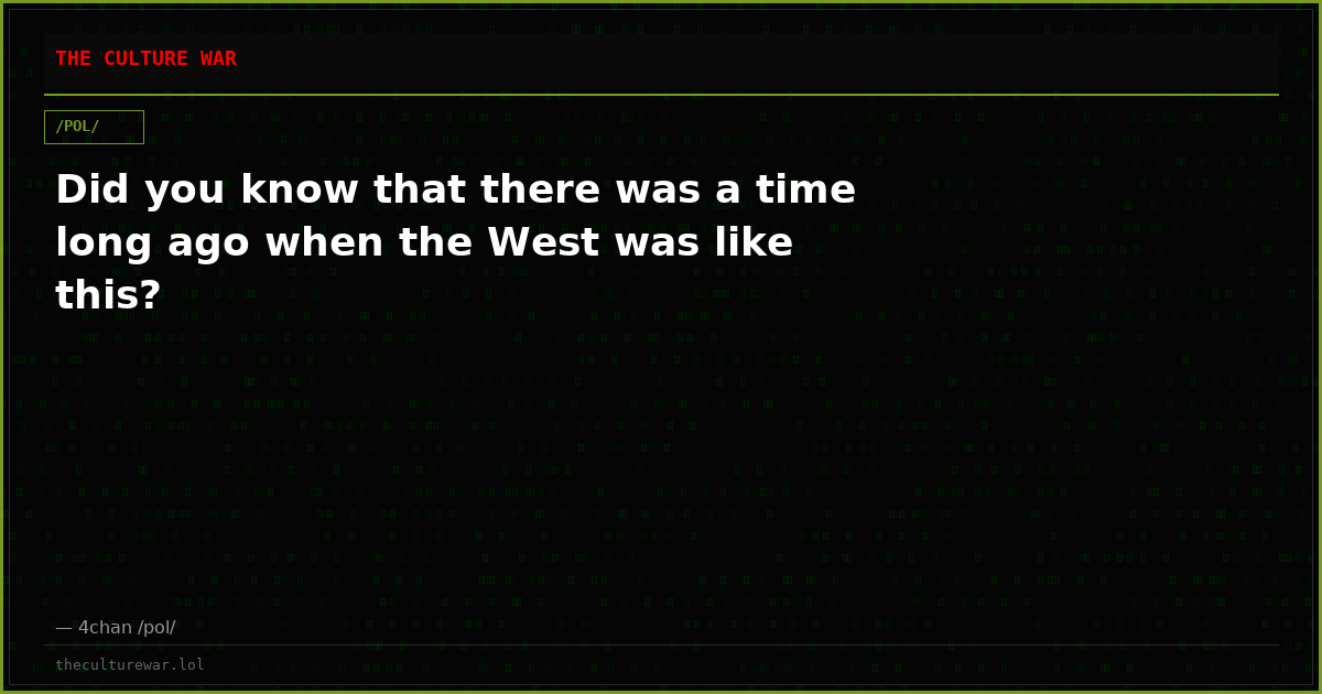 Did you know that there was a time long ago when the West was like this?