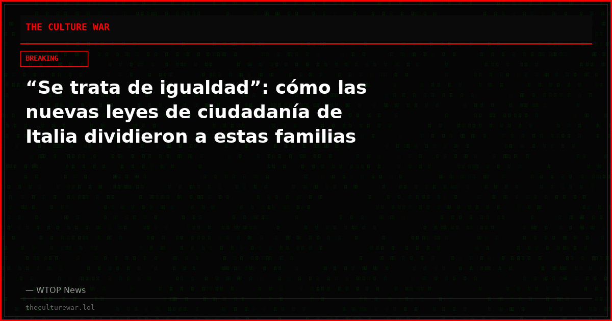 “Se trata de igualdad”: cómo las nuevas leyes de ciudadanía de Italia dividieron a estas familias