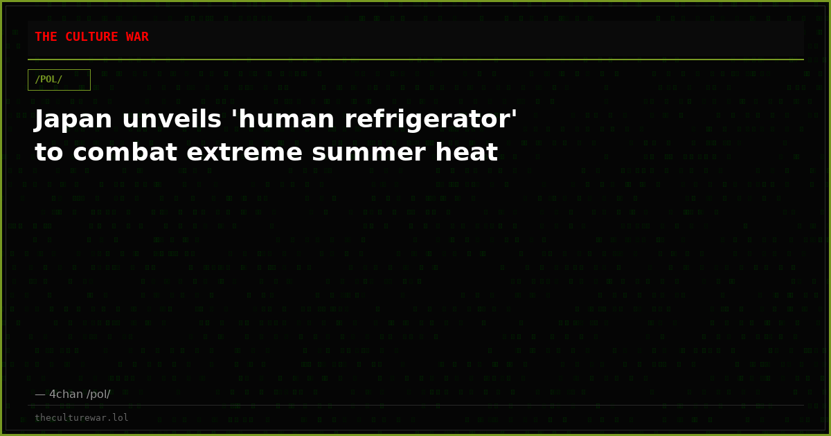 Japan unveils 'human refrigerator' to combat extreme summer heat