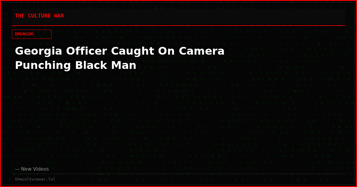 Georgia Officer Caught On Camera Punching Black Man